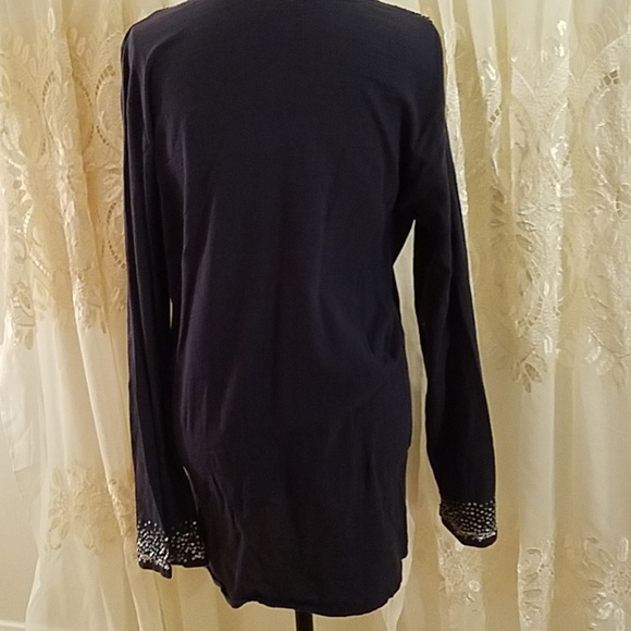 Navy thin sequined top - Picture 4 of 6